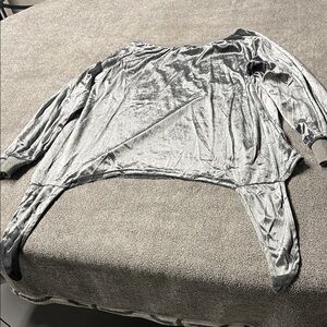 Relaxed Velvet Dolman Sweatshirt - Silver